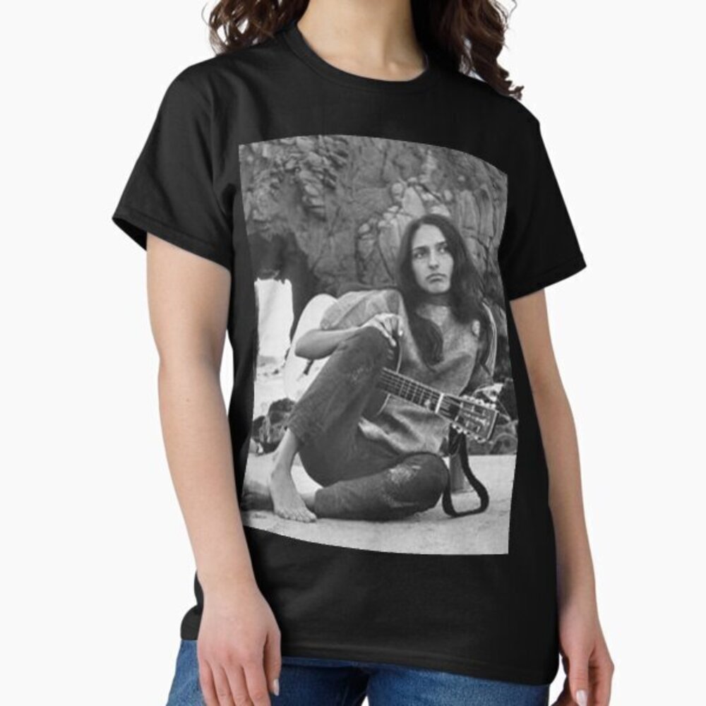 Portrait Joan Baez T-Shirts Black Unisex
